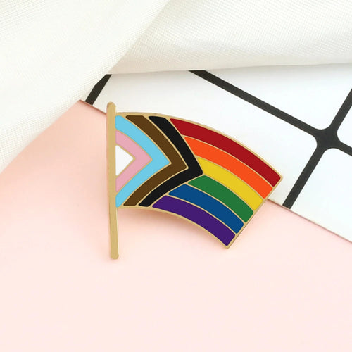 Progress Pride Heart or Flag Enamel Pin β Wear Your Pride Loud πβ€οΈ