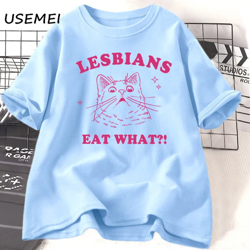 “Lesbians Eat What?!” Shocked Pussy Cat T-Shirt 🐱💥