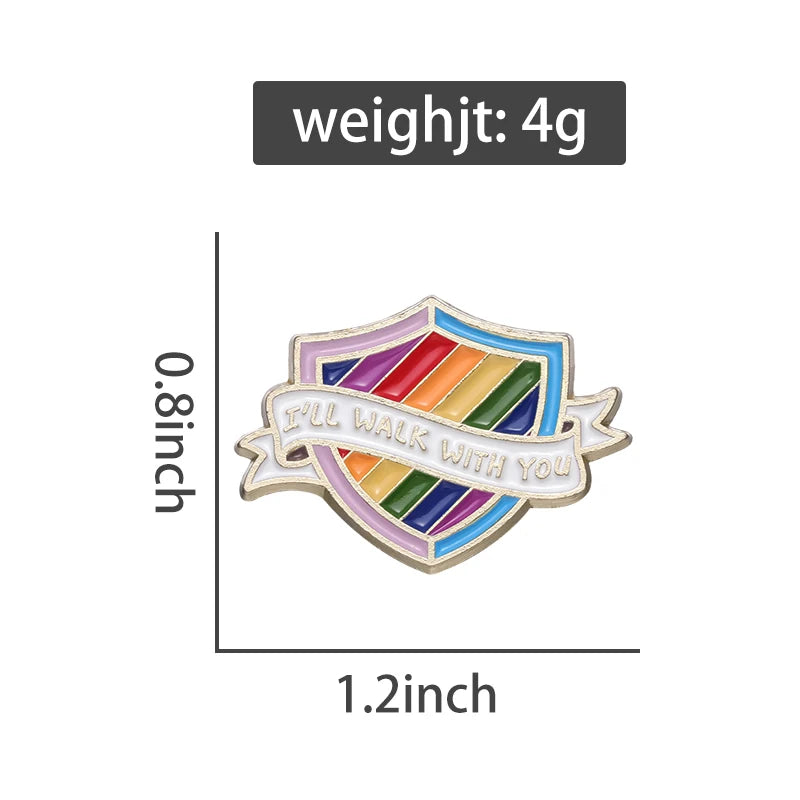 Ally Shield "I'll Walk With You" Enamel Pin β Stand Strong, Walk Proud ππ‘οΈ