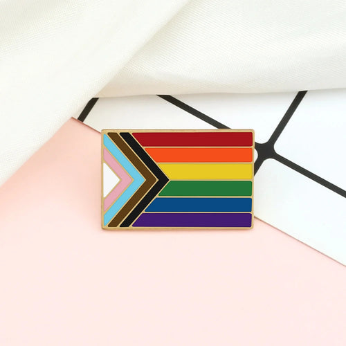 Progress Pride Heart or Flag Enamel Pin β Wear Your Pride Loud πβ€οΈ