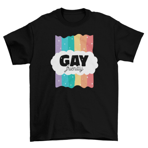 π Gay Friendly T-Shirt β Rainbow & Sparkles LGBTQ+ Ally Pride Tee β¨