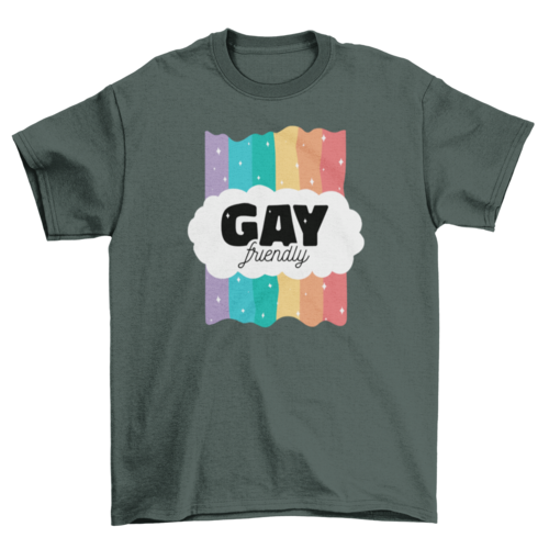 π Gay Friendly T-Shirt β Rainbow & Sparkles LGBTQ+ Ally Pride Tee β¨