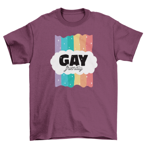 π Gay Friendly T-Shirt β Rainbow & Sparkles LGBTQ+ Ally Pride Tee β¨