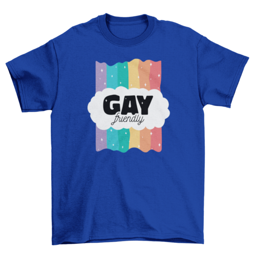 π Gay Friendly T-Shirt β Rainbow & Sparkles LGBTQ+ Ally Pride Tee β¨