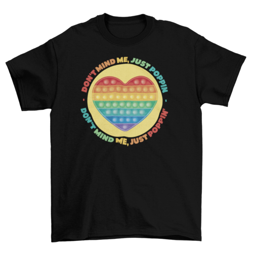 ๐๐ KIDS Rainbow Heart Pop Fidget Toy Tee โ โJust Poppinโโ T-Shirt for Playful Pride & Fun Days ๐โจ