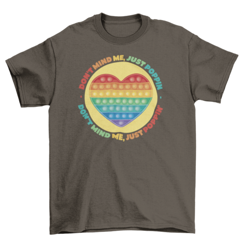 ๐๐ KIDS Rainbow Heart Pop Fidget Toy Tee โ โJust Poppinโโ T-Shirt for Playful Pride & Fun Days ๐โจ