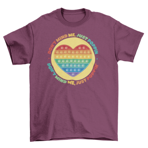 ๐๐ KIDS Rainbow Heart Pop Fidget Toy Tee โ โJust Poppinโโ T-Shirt for Playful Pride & Fun Days ๐โจ