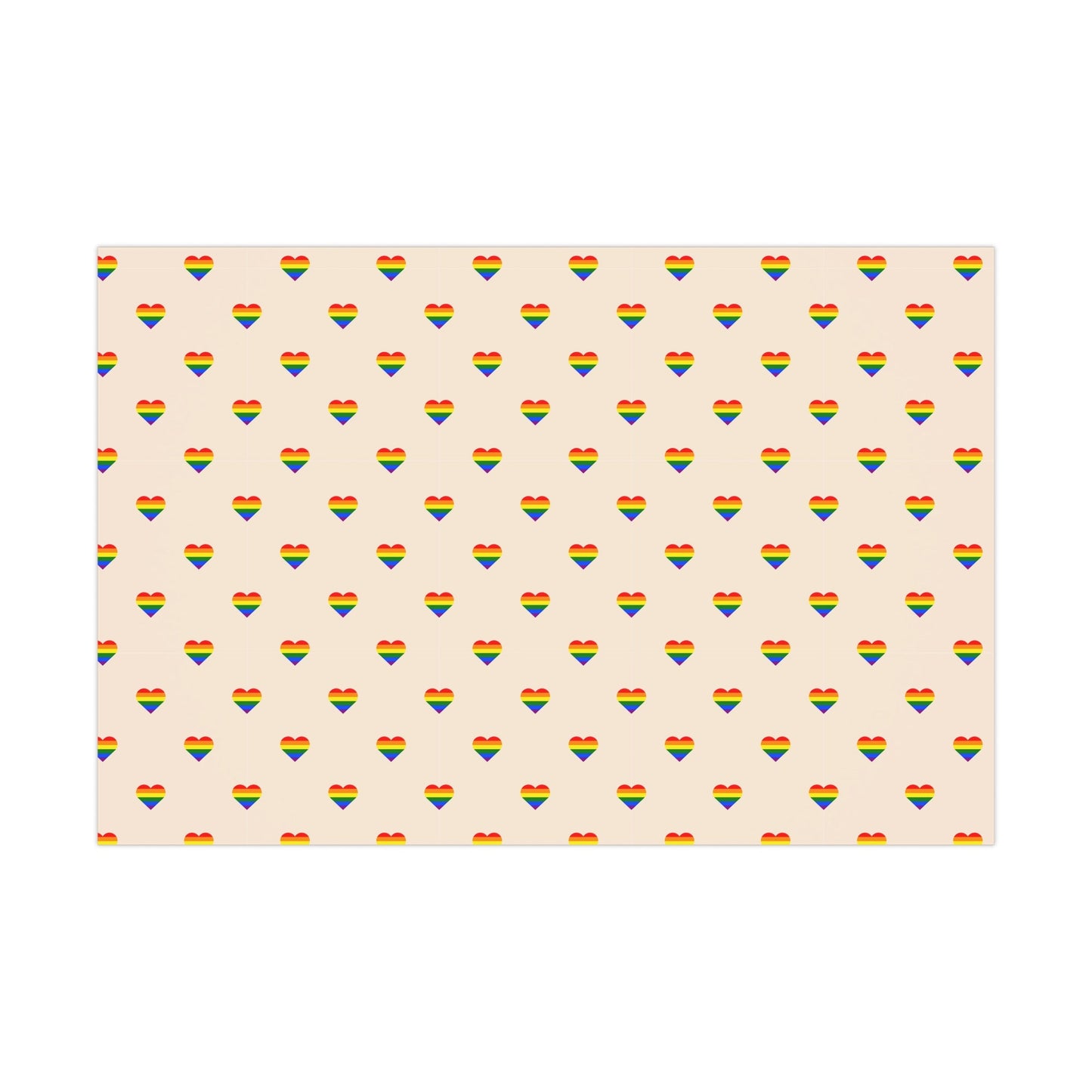 🌈 Small Rainbow Hearts PRIDE Wrapping Paper 💝 – LGBTQ+ Gift Wrap in Matte or Satin Finish