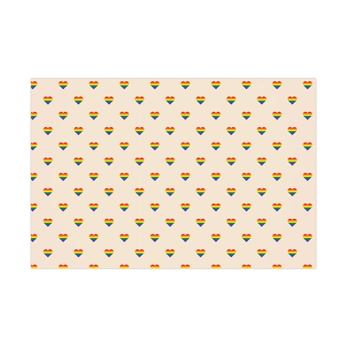 🌈 Small Rainbow Hearts PRIDE Wrapping Paper 💝 – LGBTQ+ Gift Wrap in Matte or Satin Finish