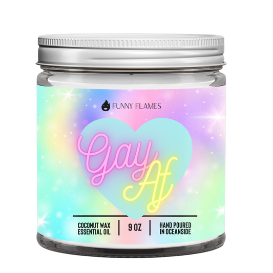 Flame & Fabulous Candle 🕯️🌈💁‍♂️ Gay AF 9oz