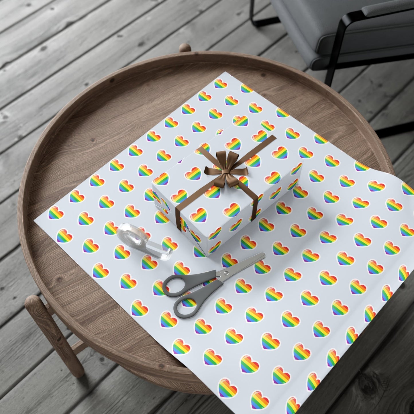 🌈 Rainbow Hearts PRIDE Wrapping Paper 💝 – LGBTQ+ Gift Wrap in Matte or Satin Finish