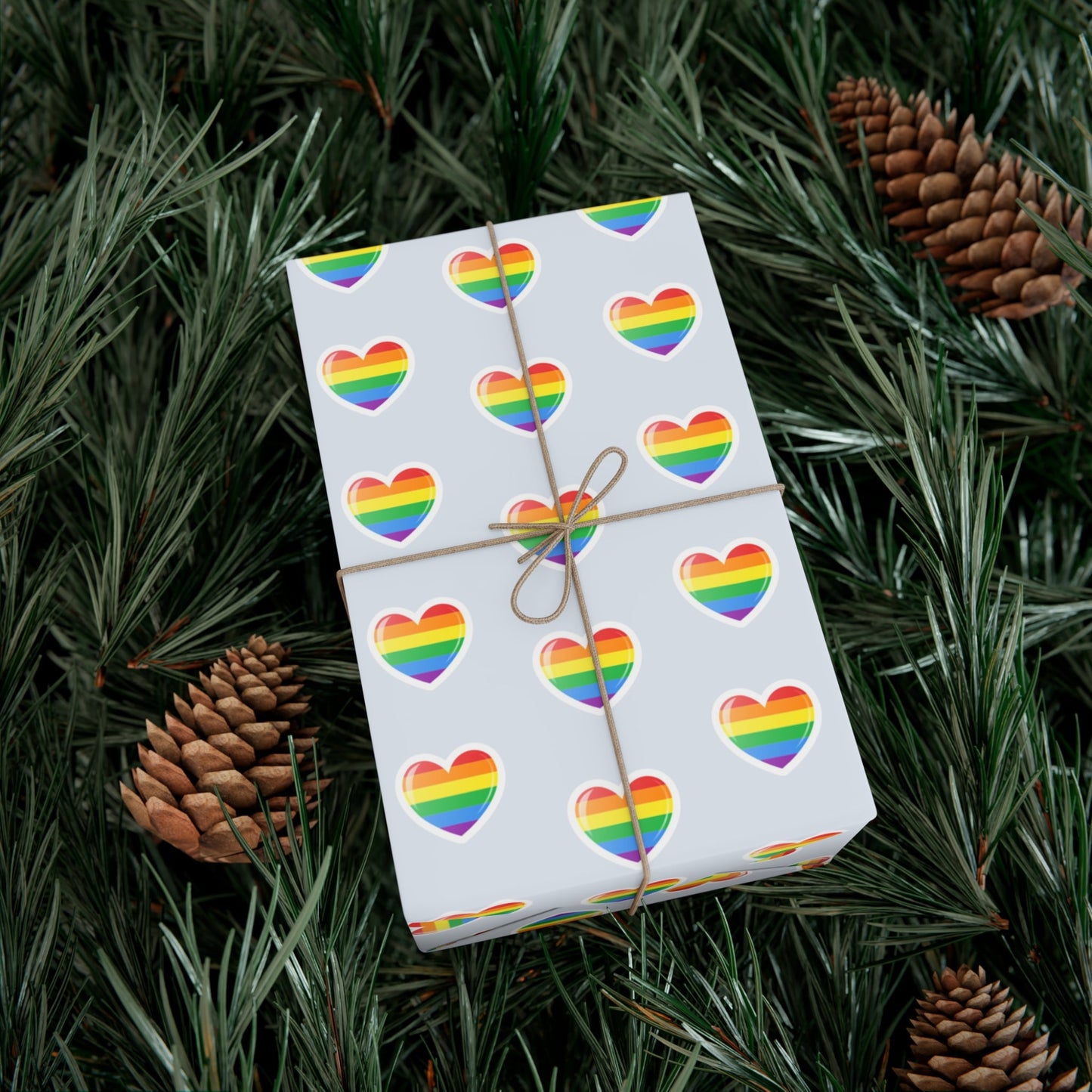 🌈 Rainbow Hearts PRIDE Wrapping Paper 💝 – LGBTQ+ Gift Wrap in Matte or Satin Finish