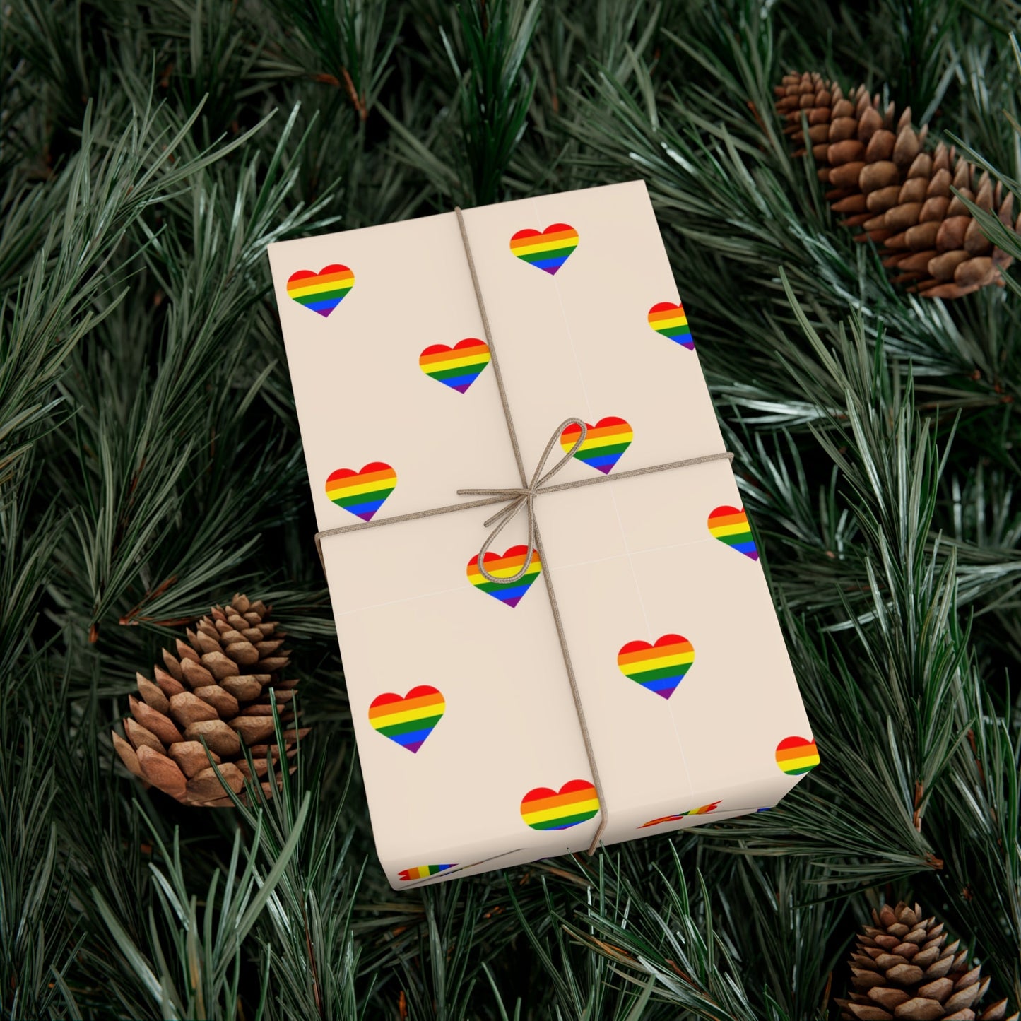 🌈 Small Rainbow Hearts PRIDE Wrapping Paper 💝 – LGBTQ+ Gift Wrap in Matte or Satin Finish