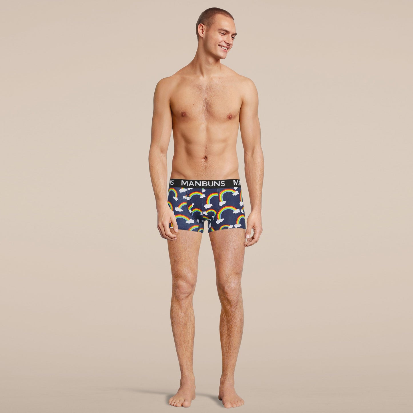 🌈 PRIDE Men’s Rainbow Boxer Briefs – MANBUNS LGBTQ+ Underwear with Comfort Fit