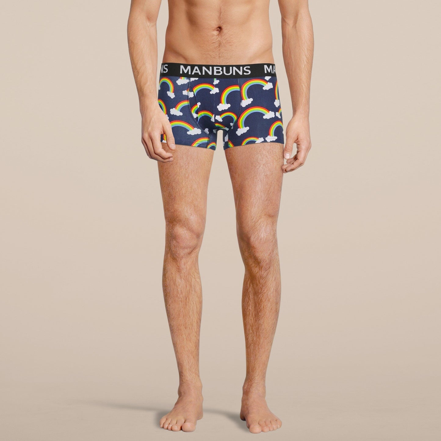 🌈 PRIDE Men’s Rainbow Boxer Briefs – MANBUNS LGBTQ+ Underwear with Comfort Fit