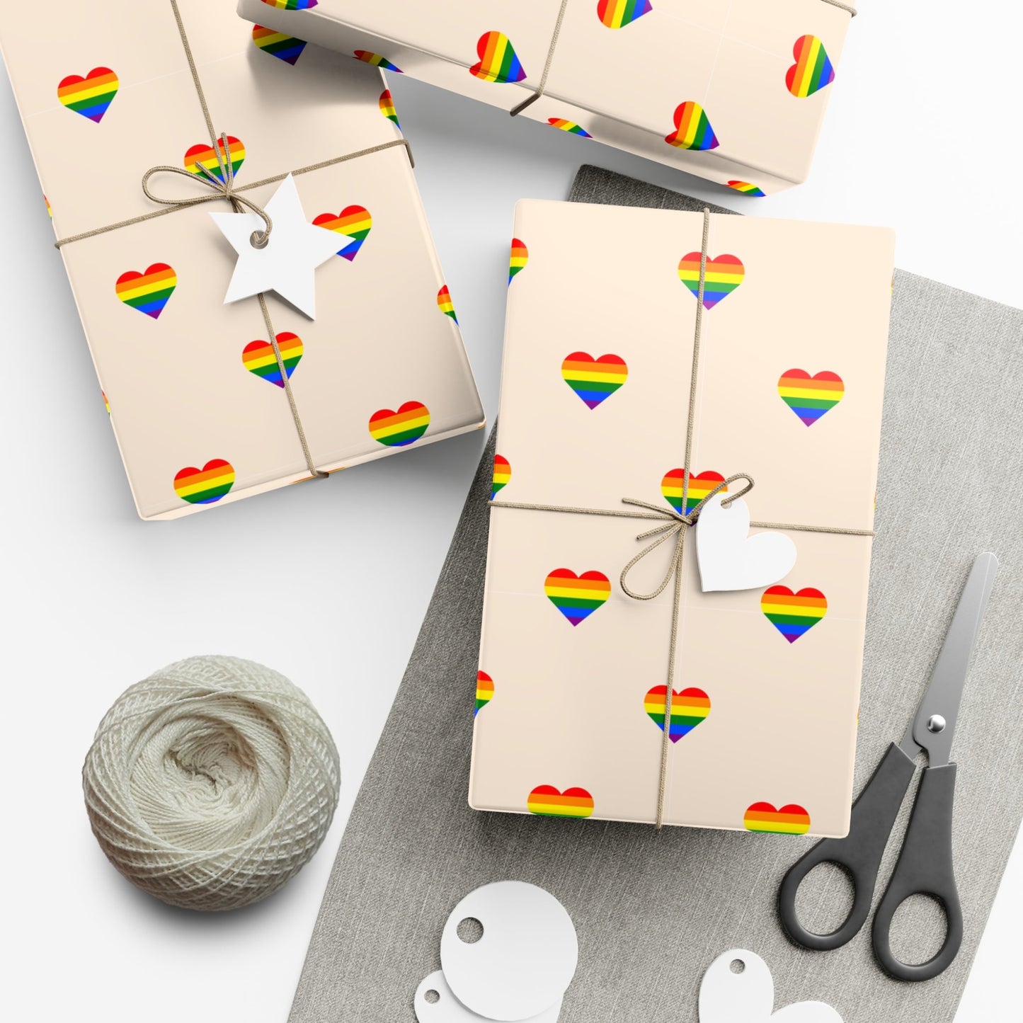 🌈 Small Rainbow Hearts PRIDE Wrapping Paper 💝 – LGBTQ+ Gift Wrap in Matte or Satin Finish