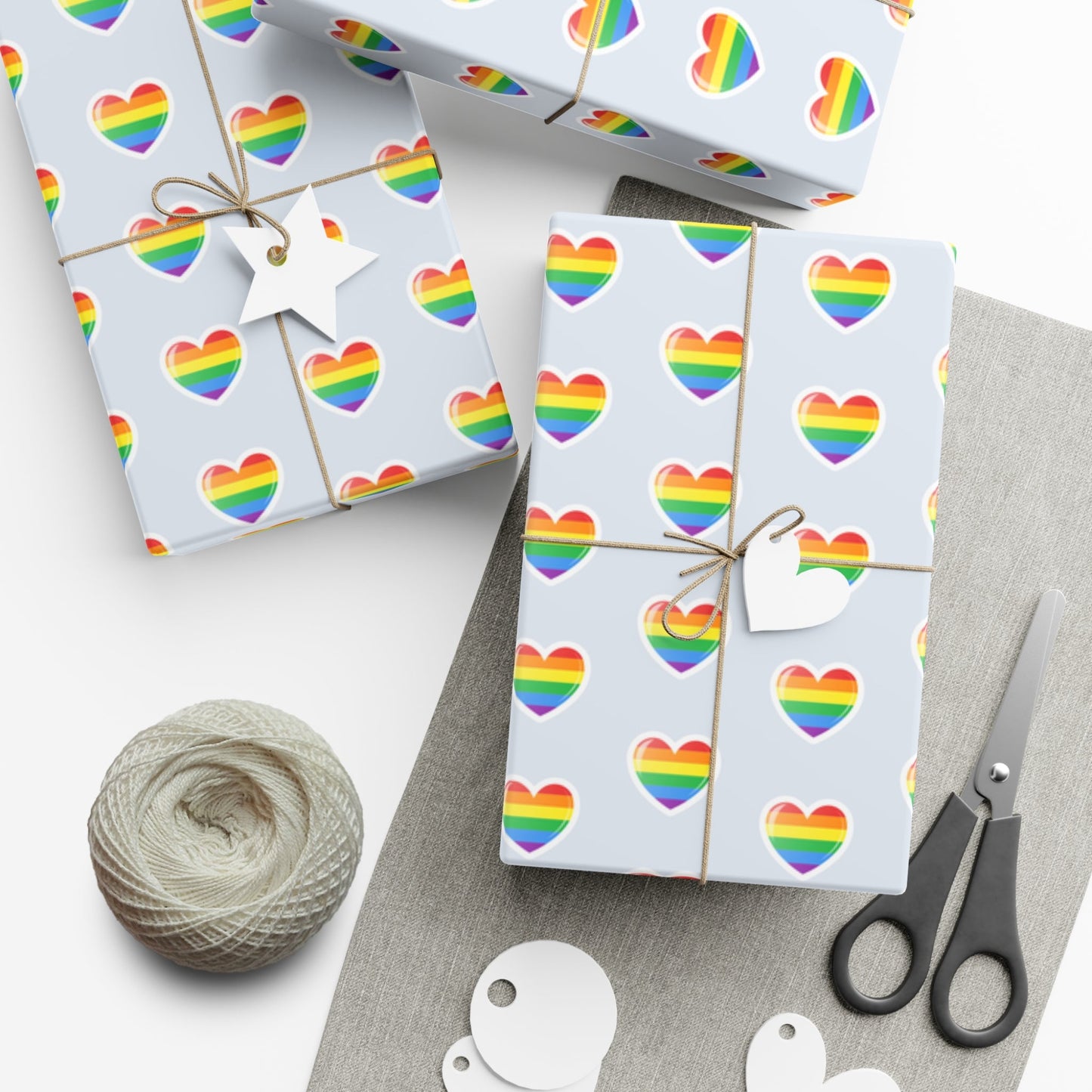 🌈 Rainbow Hearts PRIDE Wrapping Paper 💝 – LGBTQ+ Gift Wrap in Matte or Satin Finish