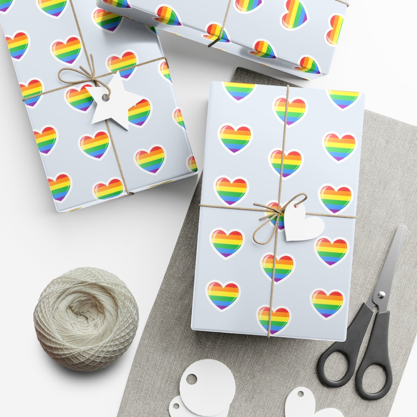 🌈 Rainbow Hearts PRIDE Wrapping Paper 💝 – LGBTQ+ Gift Wrap in Matte or Satin Finish