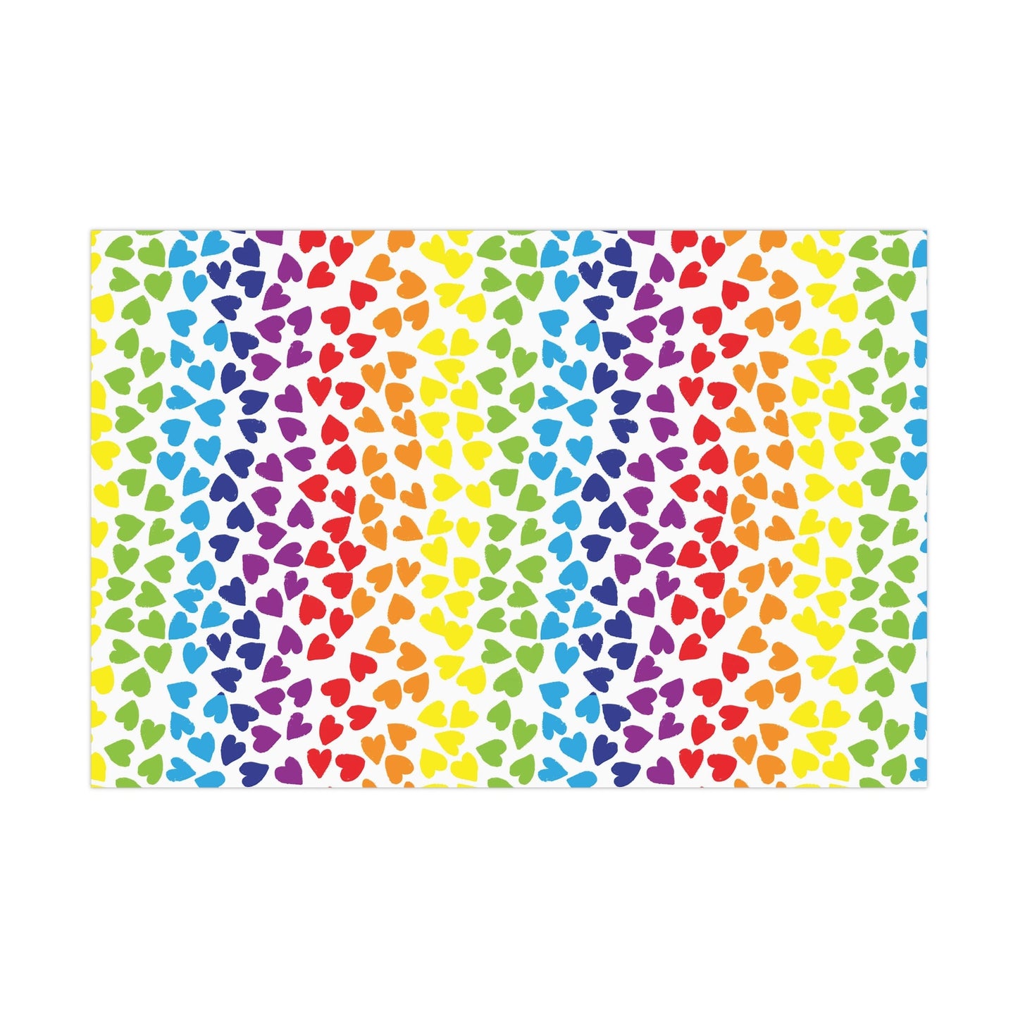 🌈 PRIDE Rainbow Hearts Wrapping Paper 💝 – LGBTQ+ Gift Wrap in Matte or Satin Finish