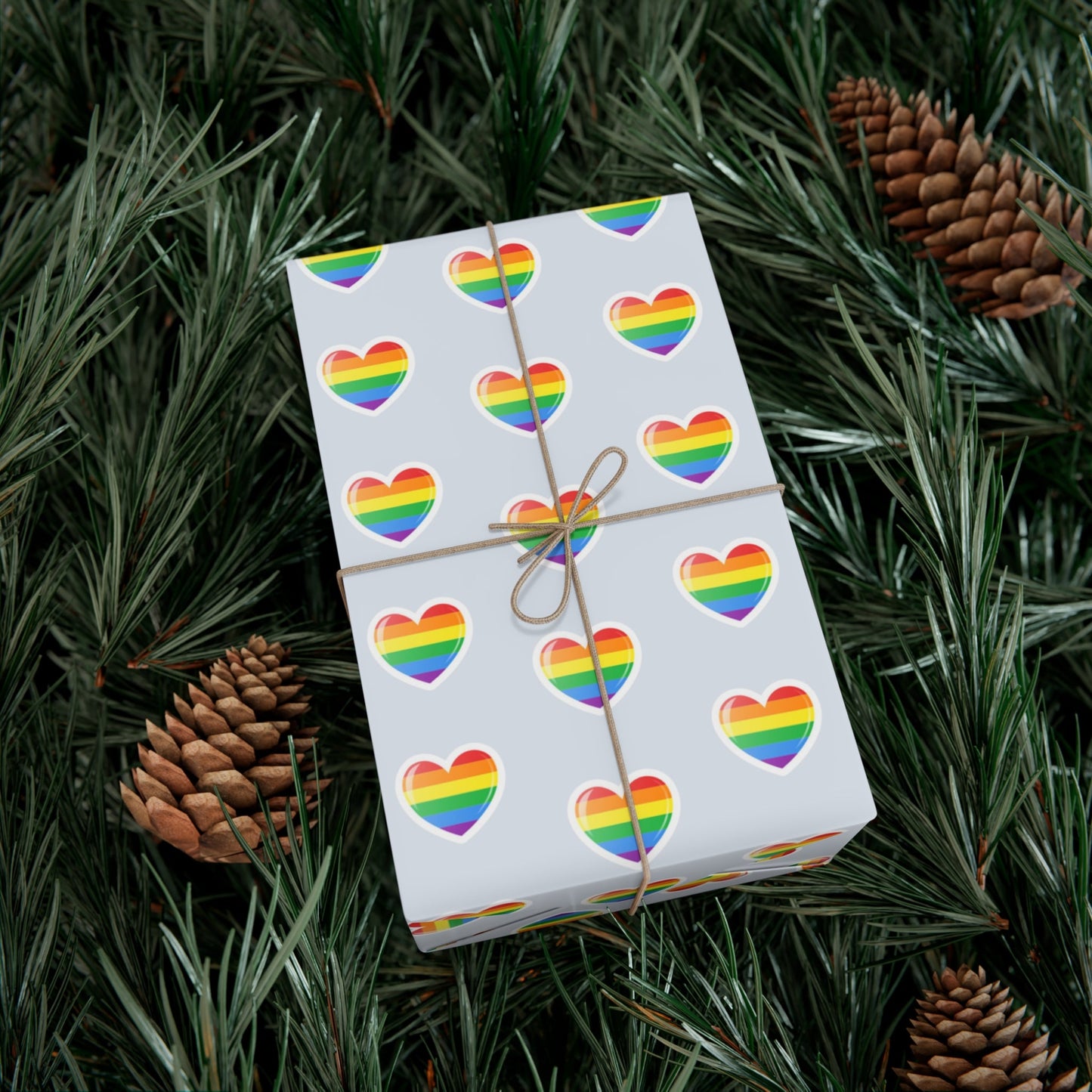 🌈 Rainbow Hearts PRIDE Wrapping Paper 💝 – LGBTQ+ Gift Wrap in Matte or Satin Finish