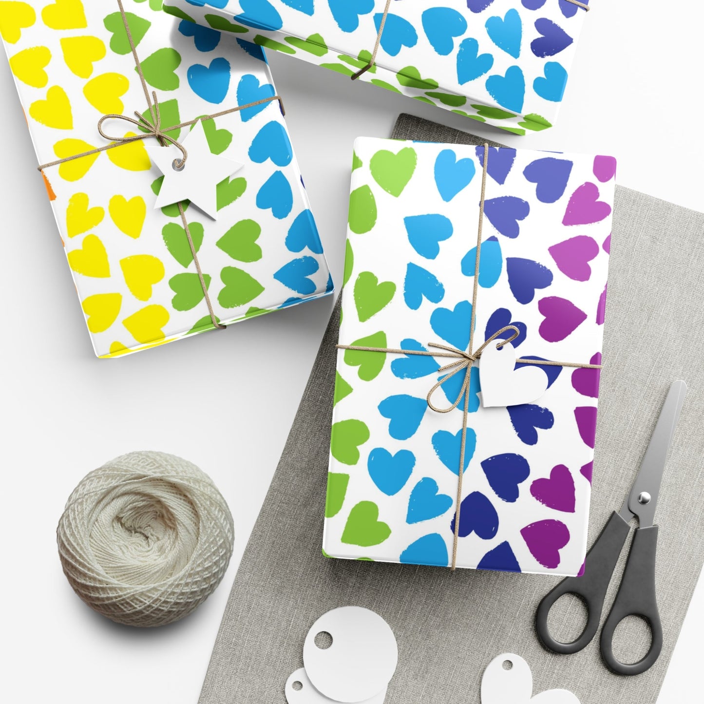 🌈 PRIDE Rainbow Hearts Wrapping Paper 💝 – LGBTQ+ Gift Wrap in Matte or Satin Finish