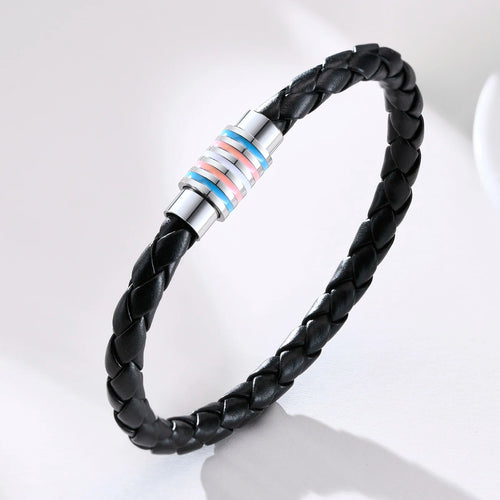 Vnox Rainbow Woven Leather Bracelet - Different Colors Available 🖤🔗🔥