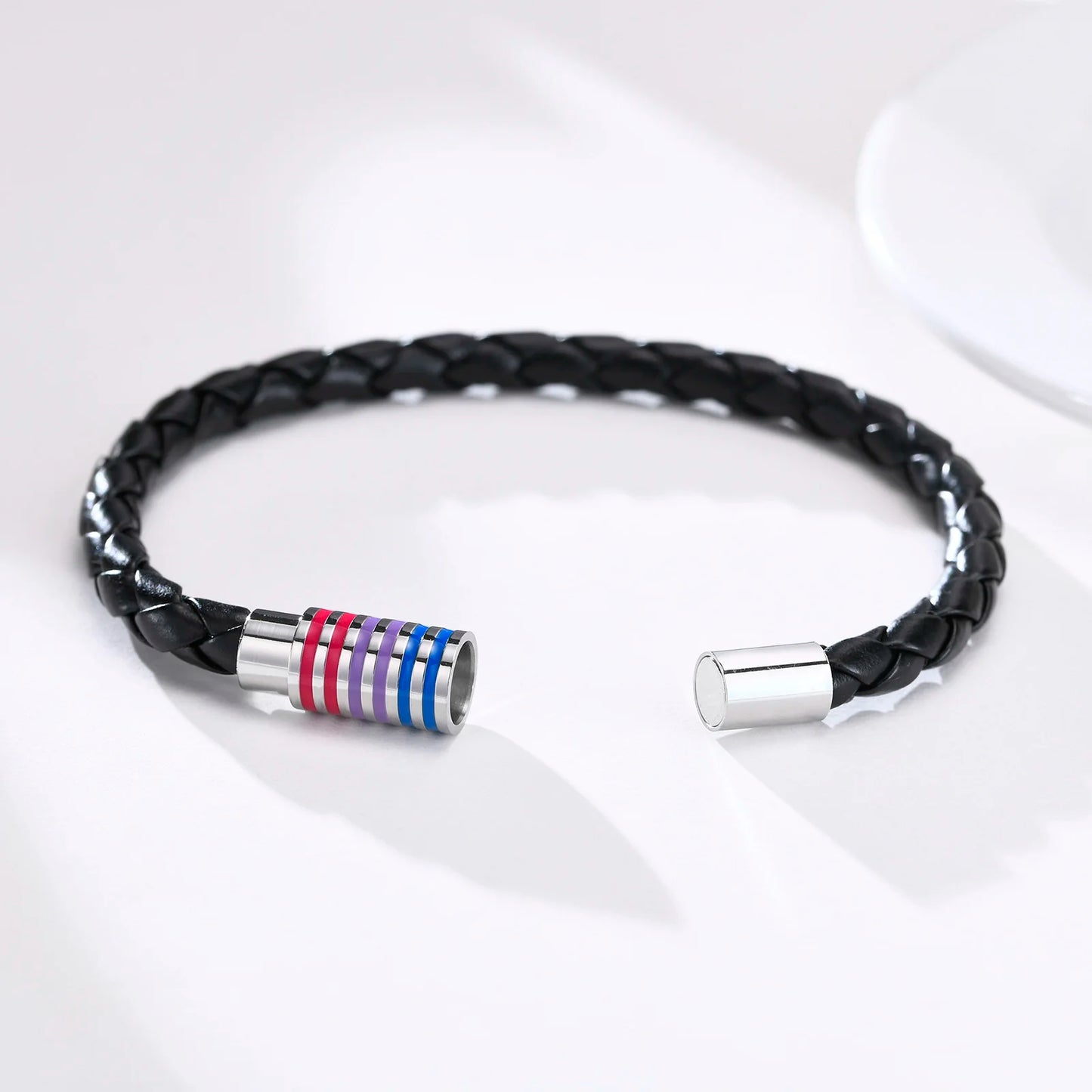 Vnox Rainbow Woven Leather Bracelet - Different Colors Available 🖤🔗🔥