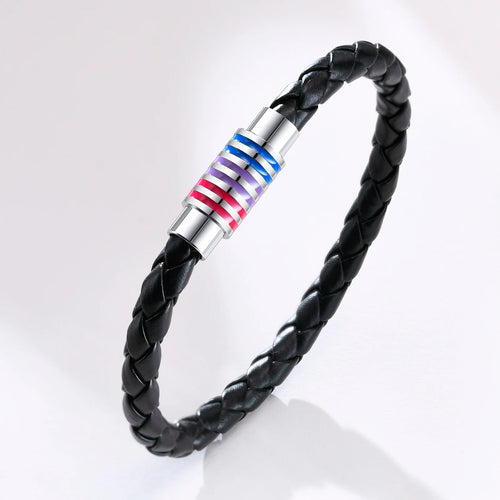 Vnox Rainbow Woven Leather Bracelet - Different Colors Available 🖤🔗🔥