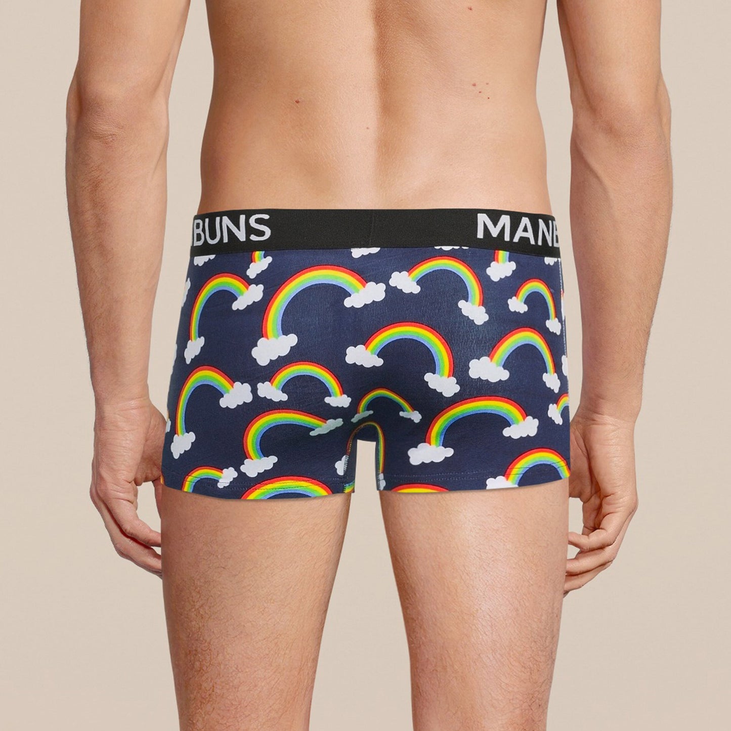 🌈 PRIDE Men’s Rainbow Boxer Briefs – MANBUNS LGBTQ+ Underwear with Comfort Fit