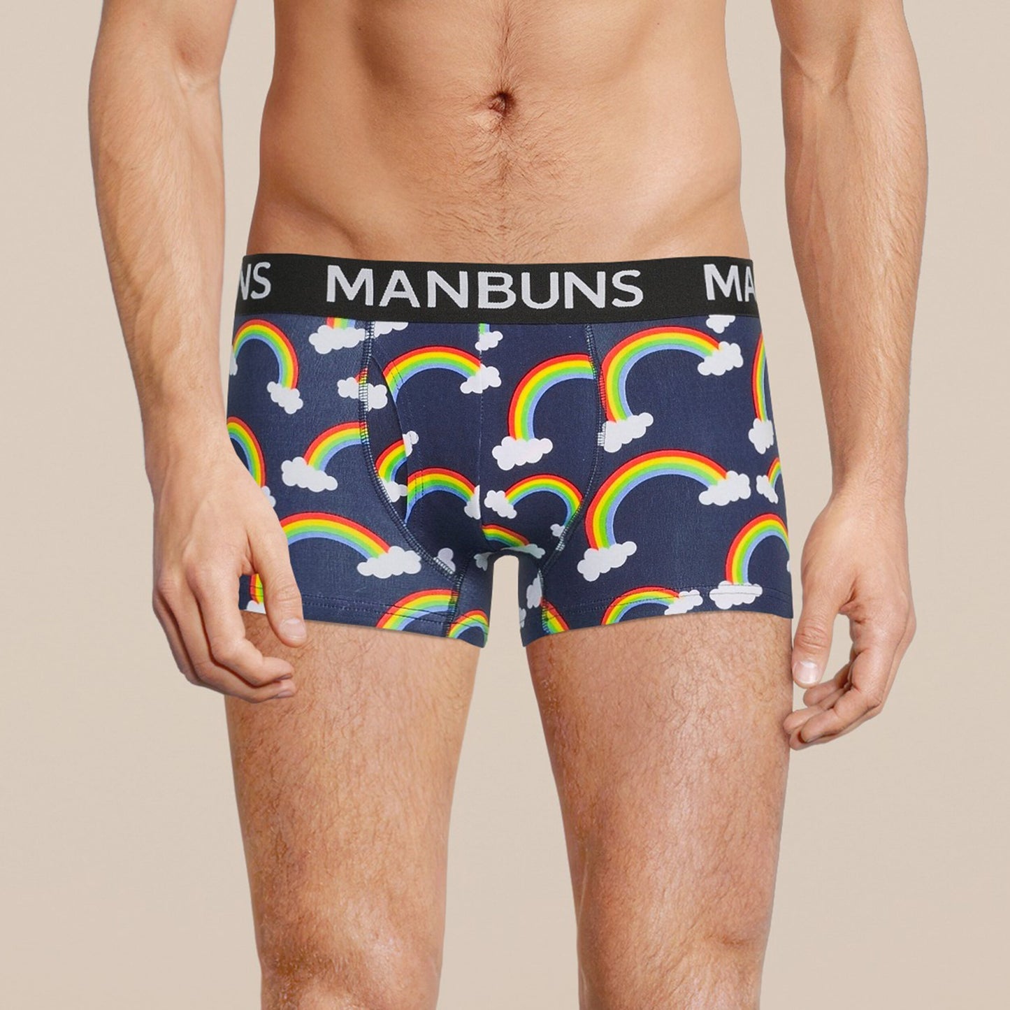 🌈 PRIDE Men’s Rainbow Boxer Briefs – MANBUNS LGBTQ+ Underwear with Comfort Fit