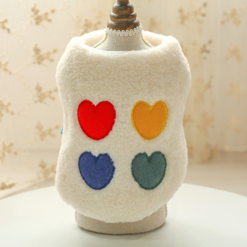 🐾🌈 PetCircle Love & Heart Rainbow Dog Vest – Pride-Perfect Wool Sweater for Pups ❤️