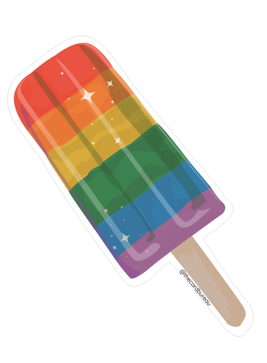 🍭 PRIDE Rainbow Popsicle Vinyl Sticker – 1.2" x 3" Matte LGBTQ+ Sticker | Easy Peel