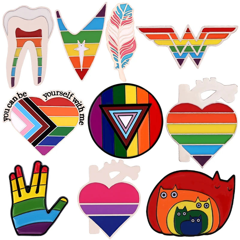 Pride Retro Enamel Pins – Peace, Pride & Intergalactic Vibes 🌈✌️🚀