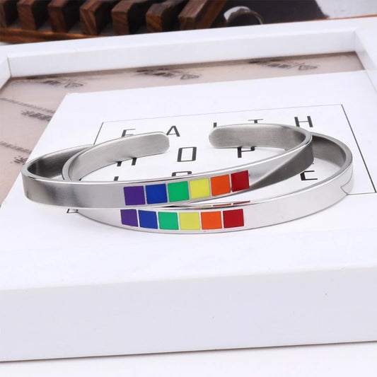 💖 Pride in Steel Bangle Bracelet