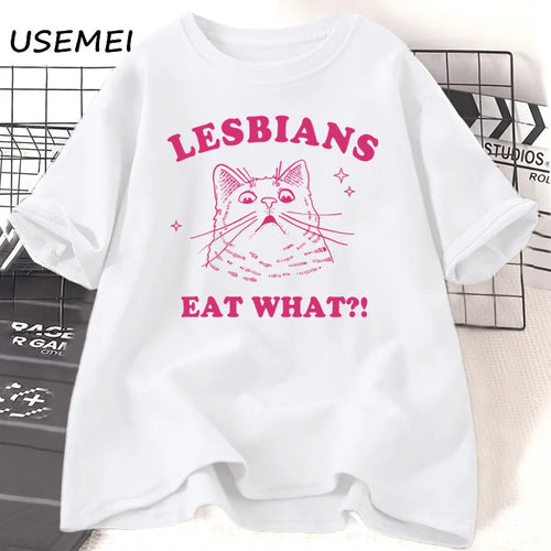“Lesbians Eat What?!” Shocked Pussy Cat T-Shirt 🐱💥