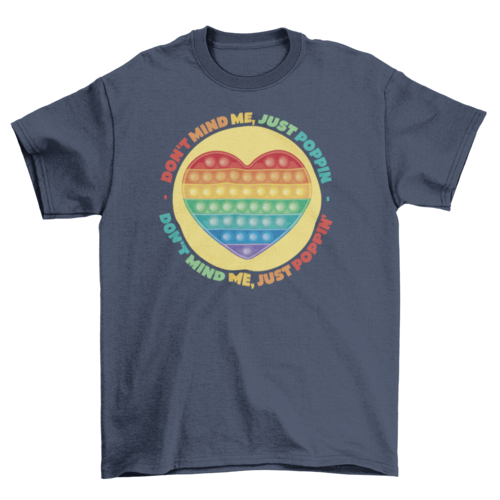 🌈💖 KIDS Rainbow Heart Pop Fidget Toy Tee – “Just Poppin’” T-Shirt for Playful Pride & Fun Days 👕✨