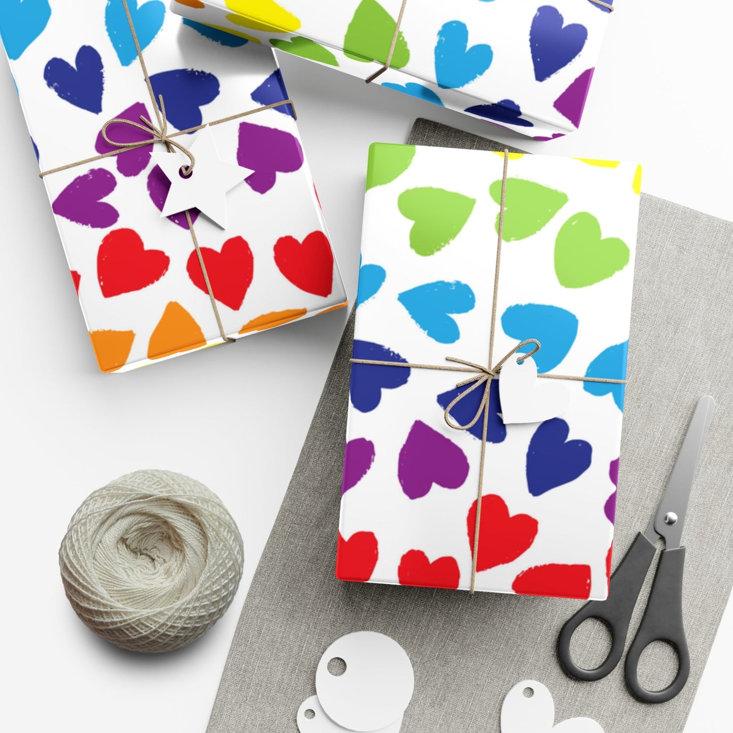 🎁 PRIDE Rainbow Hearts Wrapping Paper 🌈 – LGBTQ+ Gift Wrap in Matte or Satin Finish