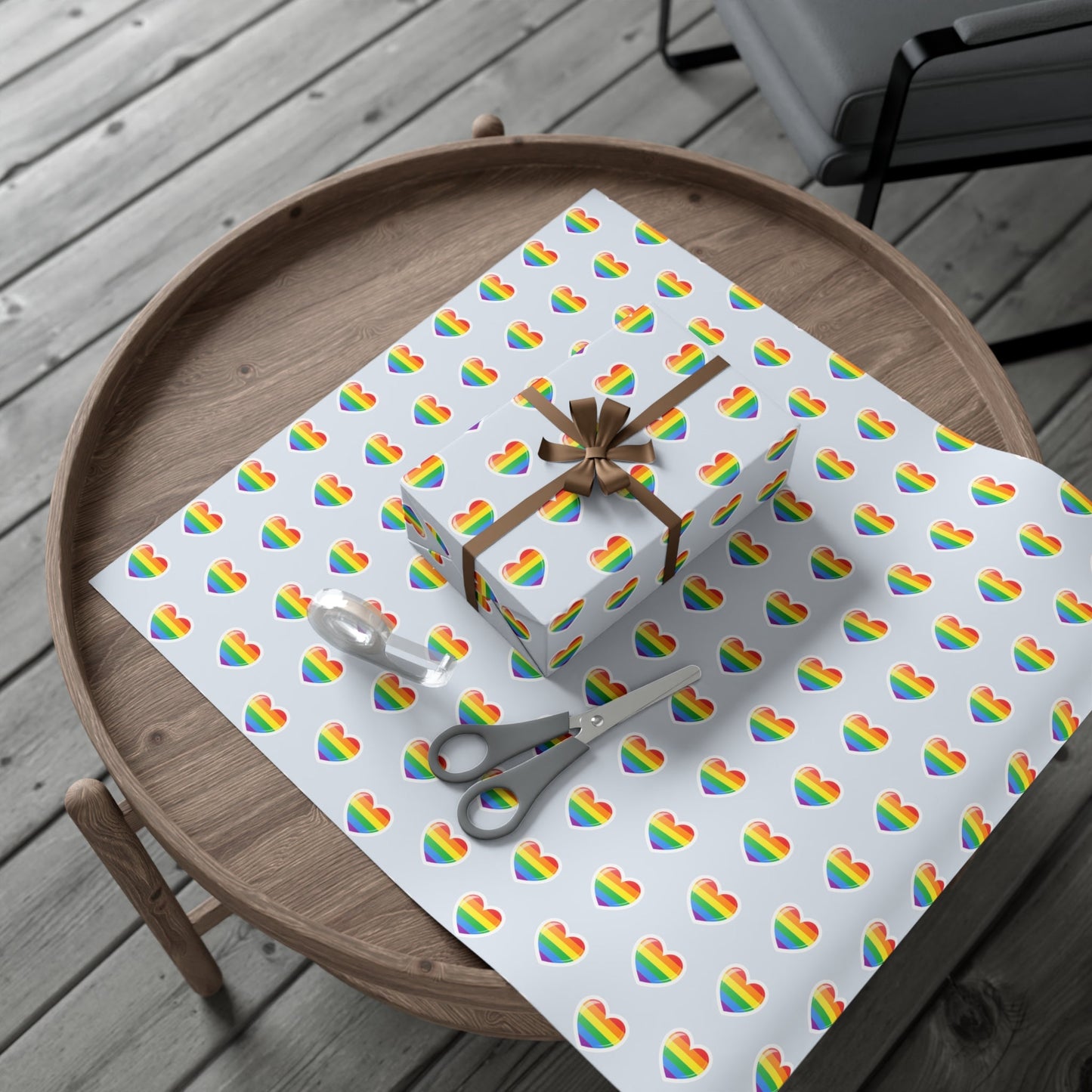 🌈 Rainbow Hearts PRIDE Wrapping Paper 💝 – LGBTQ+ Gift Wrap in Matte or Satin Finish