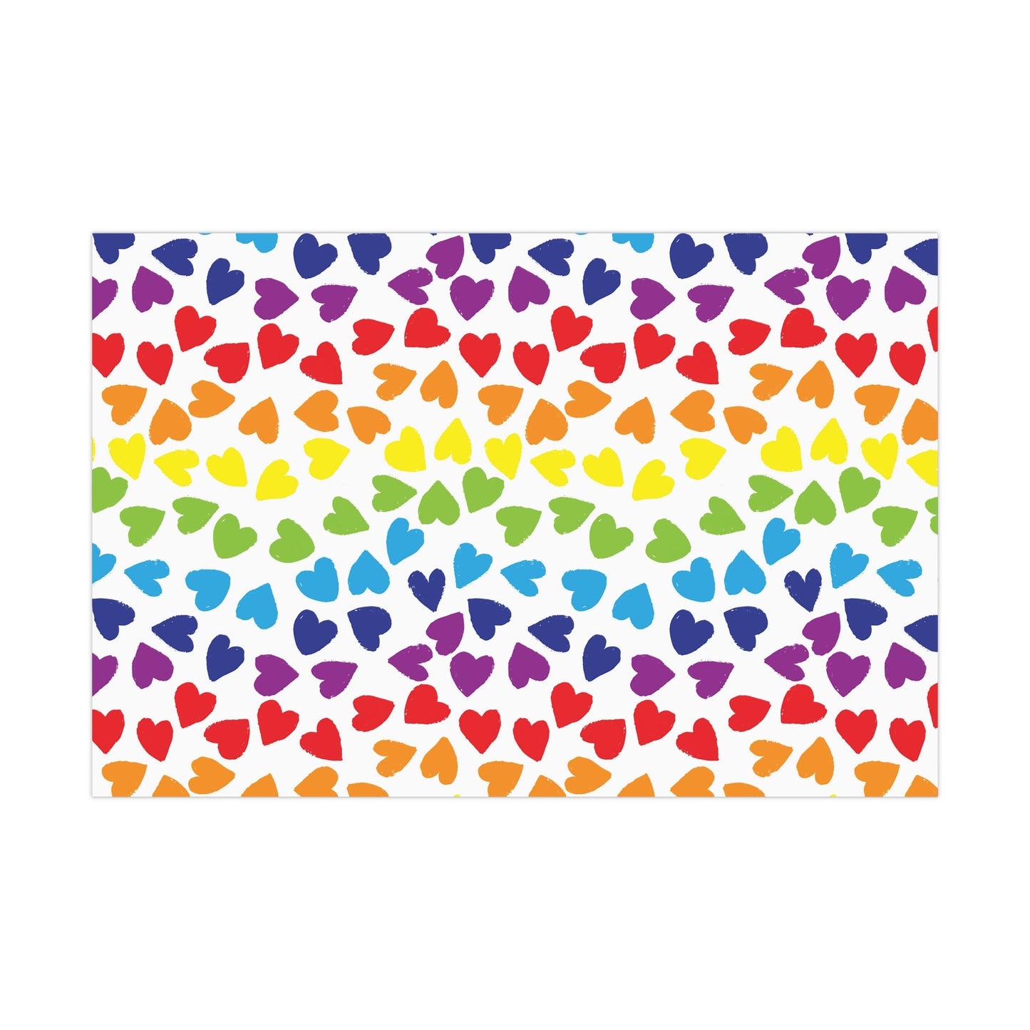 🎁 PRIDE Rainbow Hearts Wrapping Paper 🌈 – LGBTQ+ Gift Wrap in Matte or Satin Finish