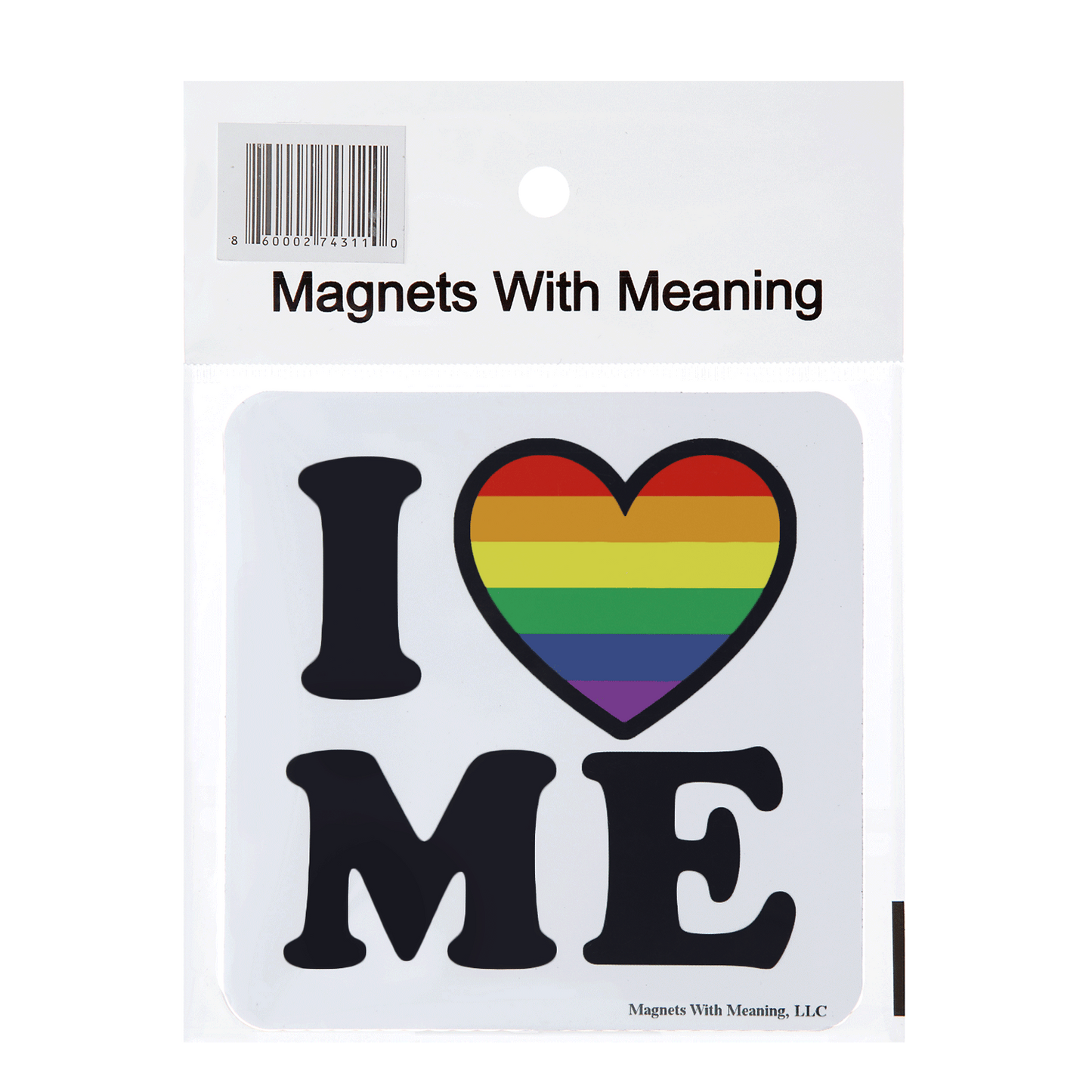 🌈 I Love Me PRIDE Magnet with Rainbow Heart – 4x4” LGBTQ+ Self-Love Fridge Magnet