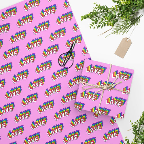 🎁🌈 PRIDE LOVE Rainbow Wrapping Paper – Colorful Gift Wrap for Birthdays, Celebrations & Queer Joy 🏳️‍🌈✨